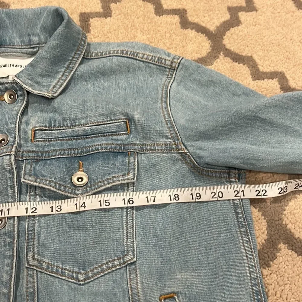 Elizabeth & James Light Wash Boxy Denim Jacket M light wash